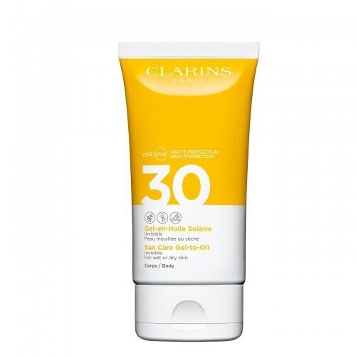 Apsauginis gelis nuo saulės Clarins Sun Care Gel - To - Oil SPF30, 150 ml цена и информация | Kremai nuo saulės | pigu.lt