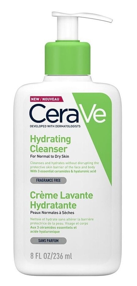 Kreminis veido ir kūno prausiklis CeraVe Hydrating Cleanser, 236 ml цена и информация | Veido prausikliai, valikliai | pigu.lt