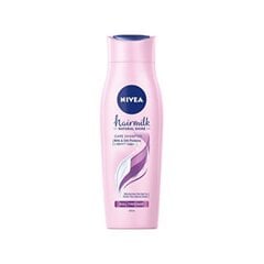 Puoselėjantis šampūnas su pienu ir šilko baltymais blizgesį praradusiems plaukams Nivea Shampoo with Milk and Silk Proteins for Tired Hair without Gloss Hair, 250 ml kaina ir informacija | Šampūnai | pigu.lt