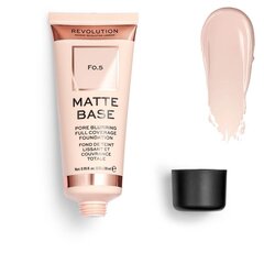 Makiažo pagrindas Revolution Matte Base 28 ml, F0.5 kaina ir informacija | Makiažo pagrindai, pudros | pigu.lt