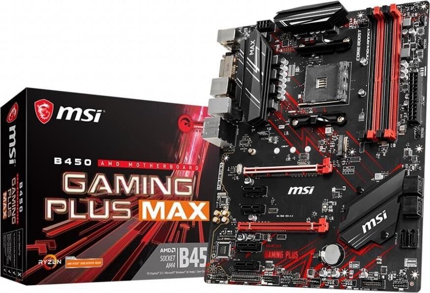 MSI B450 GAMING PLUS MAX kaina ir informacija | Pagrindinės plokštės | pigu.lt