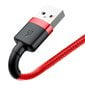 Kabelis Baseus USB Durable Nylon Braided Wire Usb / Lightning Qc3.0 2A 3m, raudonas CALKLF-R09 kaina ir informacija | Laidai telefonams | pigu.lt