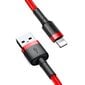 Kabelis Baseus USB Durable Nylon Braided Wire Usb / Lightning Qc3.0 2A 3m, raudonas CALKLF-R09 kaina ir informacija | Laidai telefonams | pigu.lt