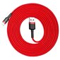 Kabelis Baseus USB Durable Nylon Braided Wire Usb / Lightning Qc3.0 2A 3m, raudonas CALKLF-R09 kaina ir informacija | Laidai telefonams | pigu.lt