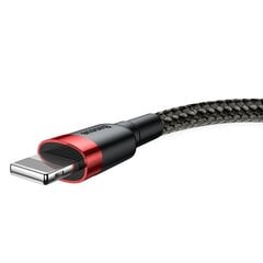 Кабель Baseus USB Durable Nylon Braided Wire Usb / Lightning Qc3.0 2A, CALKLF-R91, 3 м, черный/красный  цена и информация | Кабели для телефонов | pigu.lt