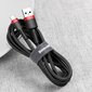 Kabelis Baseus USB Nylon Braided Wire Usb / Usb-C Qc3.0 2A 3m, raudonas CATKLF-U09 kaina ir informacija | Laidai telefonams | pigu.lt