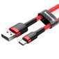 Kabelis Baseus USB Nylon Braided Wire Usb / Usb-C Qc3.0 2A 3m, raudonas CATKLF-U09 kaina ir informacija | Laidai telefonams | pigu.lt