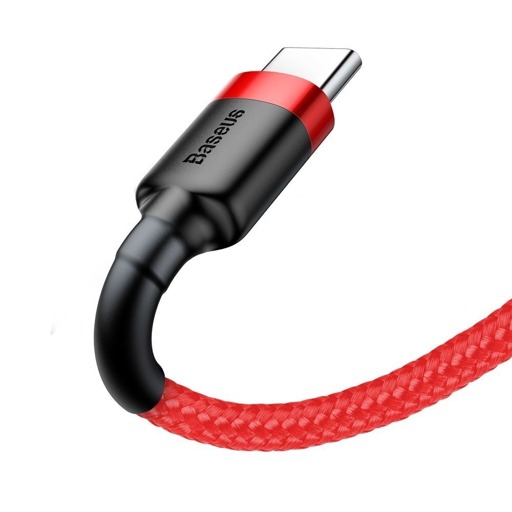 Kabelis Baseus USB Nylon Braided Wire Usb / Usb-C Qc3.0 2A 3m, raudonas CATKLF-U09 kaina ir informacija | Laidai telefonams | pigu.lt