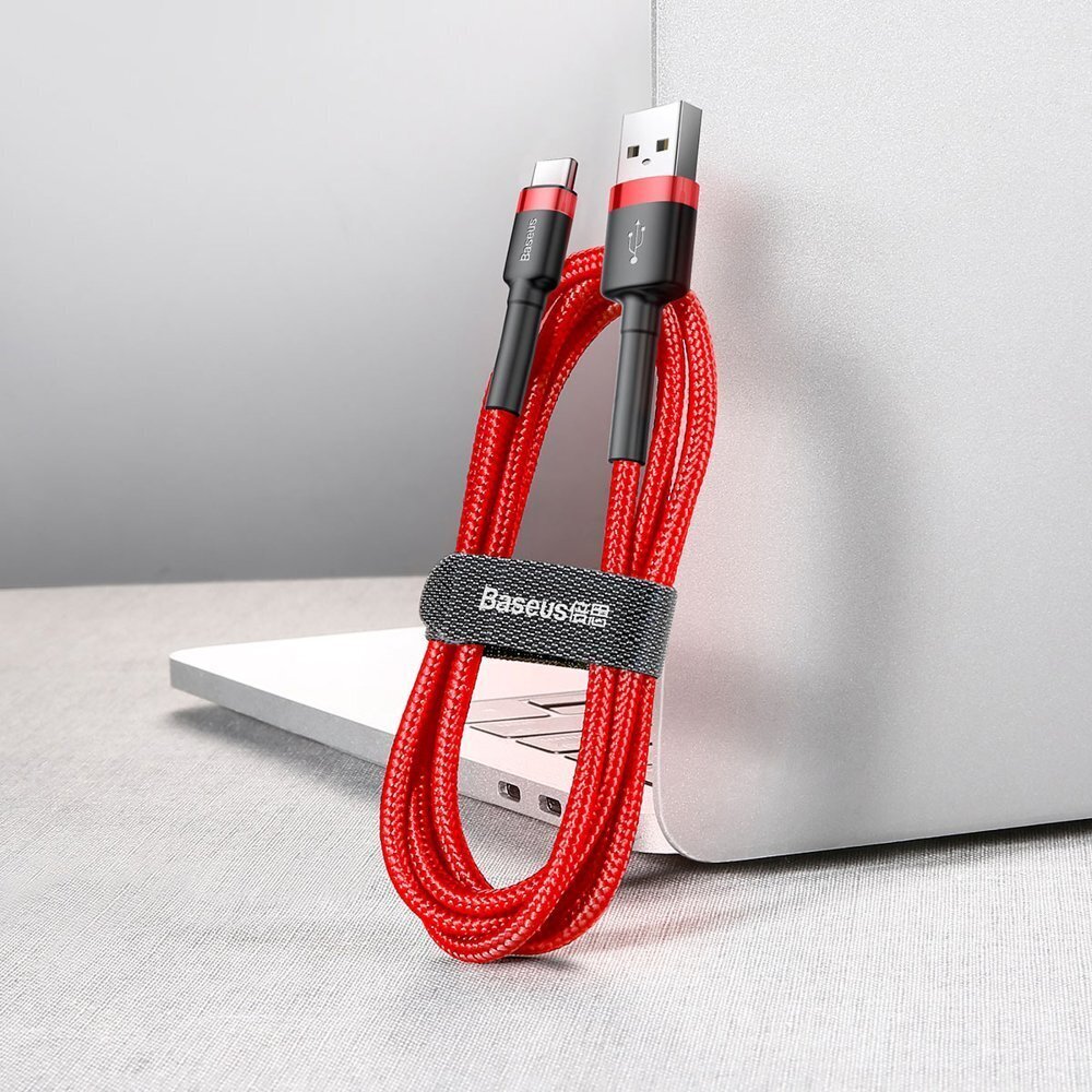 Kabelis Baseus USB Nylon Braided Wire Usb / Usb-C Qc3.0 2A 3m, raudonas CATKLF-U09 цена и информация | Laidai telefonams | pigu.lt