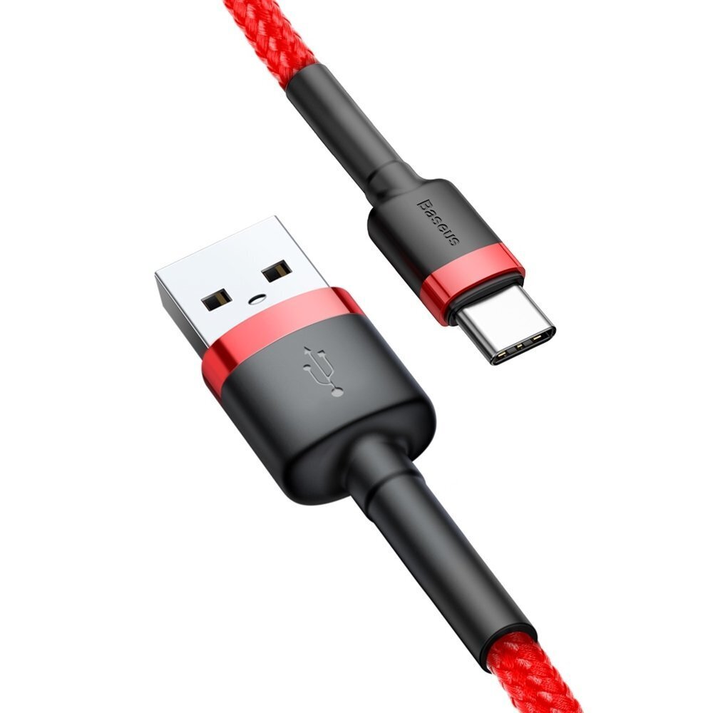 Kabelis Baseus USB Nylon Braided Wire Usb / Usb-C Qc3.0 2A 3m, raudonas CATKLF-U09 цена и информация | Laidai telefonams | pigu.lt