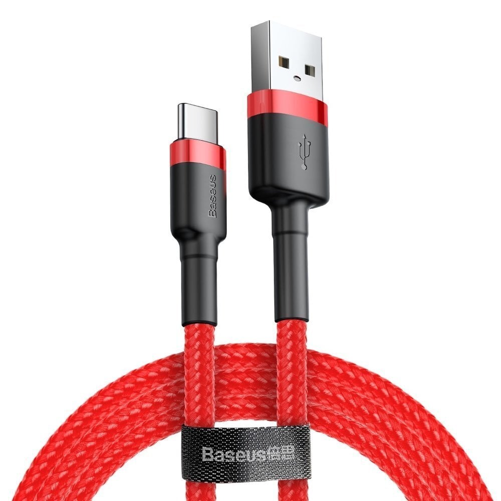 Kabelis Baseus USB Nylon Braided Wire Usb / Usb-C Qc3.0 2A 3m, raudonas CATKLF-U09 цена и информация | Laidai telefonams | pigu.lt