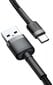 Kabelis Baseus USB Durable Nylon Braided Wire Usb / Usb-C Qc3.0 2A 3m, juodas/pilkas kaina ir informacija | Laidai telefonams | pigu.lt