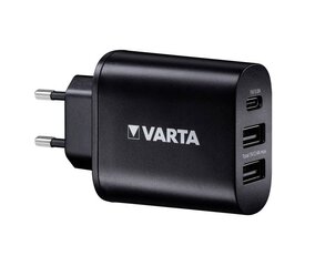 VARTA 2xUSB+USB Type-C 27W 220V kaina ir informacija | Krovikliai telefonams | pigu.lt