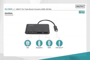 Digitus DA-70859 цена и информация | Адаптеры, USB-разветвители | pigu.lt