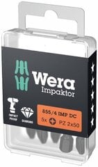 Импакторные биты Wera 855/4, PZ 3 x 50мм, 5шт цена и информация | Механические инструменты | pigu.lt