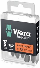 Antgaliai Wera Impactor 855/4, 5 vnt. kaina ir informacija | Mechaniniai įrankiai | pigu.lt