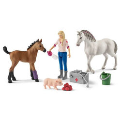 Набор фигурок Визит к ветеринару Schleich Farm World цена и информация | Игрушки для девочек | pigu.lt