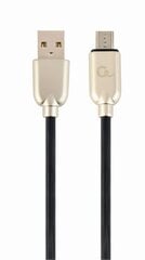 Gembird USB Male - Micro USB Male Premium guma 2m Juoda kaina ir informacija | Kabeliai ir laidai | pigu.lt
