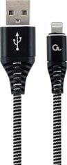 Gembird CC-USB2B-AMLM-1M-BW, USB-A/Lightning, 1 m kaina ir informacija | Kabeliai ir laidai | pigu.lt