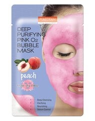 Глубоко очищающая пенящаяся маска для лица Purederm Deep Purifying Pink O2 Bubble Персик, 25г цена и информация | Маски для лица, патчи для глаз | pigu.lt