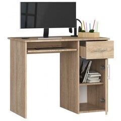 Письменный стол NORE Pin, дубового цвета цена и информация | Компьютерные, письменные столы | pigu.lt