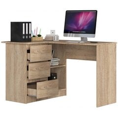 Письменный стол NORE B16, левый, дубового цвета цена и информация | Компьютерные, письменные столы | pigu.lt