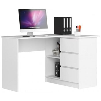 Письменный стол NORE B16, правый, белый цена и информация | Компьютерные, письменные столы | pigu.lt