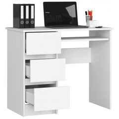 Rašomasis stalas NORE A6, kairinis, baltas kaina ir informacija | Kompiuteriniai, rašomieji stalai | pigu.lt