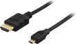 Deltaco HDMI-1033, HDMI-A/Micro HDMI, 3 m kaina ir informacija | Kabeliai ir laidai | pigu.lt
