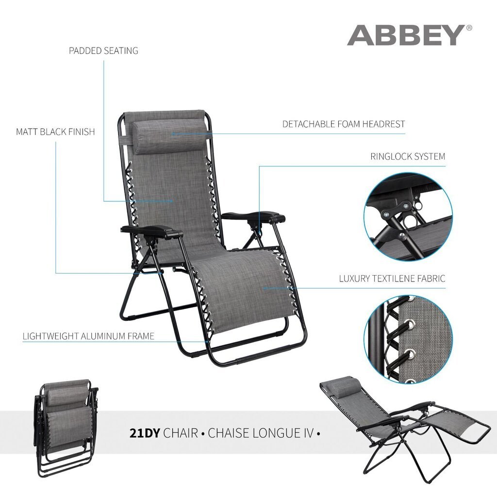 Turistinė kėdė Abbey Chaise Longue IV kaina ir informacija | Turistiniai baldai | pigu.lt