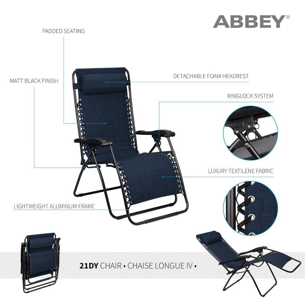 Turistinė kėdė Abbey Chaise Longue IV kaina ir informacija | Turistiniai baldai | pigu.lt