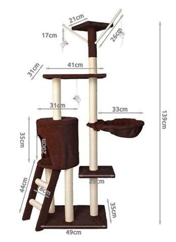 Draskyklė namelis Fortas Brown, 138 cm цена и информация | Draskyklės | pigu.lt