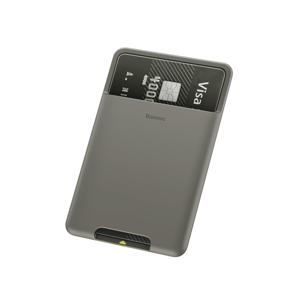 Baseus back stick silicone card bag Dark grey (ACKD-A0G) kaina ir informacija | Telefono dėklai | pigu.lt