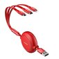 Baseus USB - micro USB / Lightning / USB-C, 35 cm - 120 cm, raudonas kaina ir informacija | Laidai telefonams | pigu.lt
