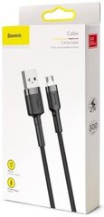 Кабель Baseus USB Durable Nylon Braided Wire Usb / Micro Usb 2A, Camklf-Hg1, 3м, черный/серый цена и информация | Кабели для телефонов | pigu.lt