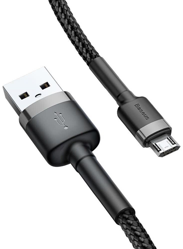 Kabelis Baseus USB Durable Nylon Braided Wire Usb / Micro Usb 2A 3m, juodas/pilkas (Camklf-Hg1) kaina ir informacija | Laidai telefonams | pigu.lt