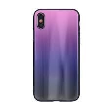 ILike iPhone XR Aurora Glass case Pink-Black kaina ir informacija | Telefono dėklai | pigu.lt