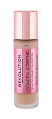 Skysta maskuojamoji priemonė Makeup Revolution London Conceal & Define 23 ml, F3 kaina ir informacija | Makiažo pagrindai, pudros | pigu.lt