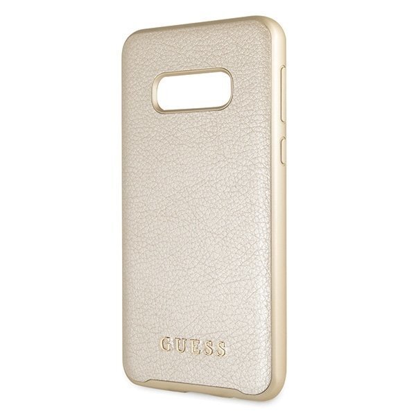 Telefono dėklas Guess GUHCS10LIGLGO S10e G970 gold hard case Iridescent цена и информация | Telefono dėklai | pigu.lt