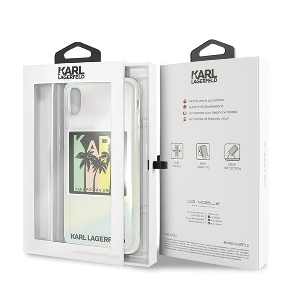 Telefono dėklas Karl Lagerfeld KLHCI65IRKD iPhone Xs Max hardcase Kalifornia Dreams kaina ir informacija | Telefono dėklai | pigu.lt