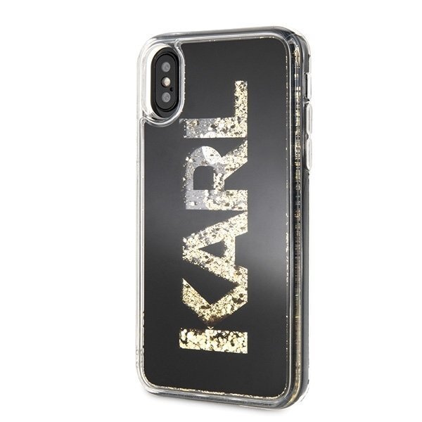 Telefono dėklas Karl Lagerfeld KLHCPXKAGBK iPhone X/Xs black Karl logo Glitter kaina ir informacija | Telefono dėklai | pigu.lt