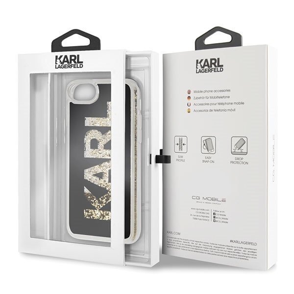 Telefono dėklas Karl Lagerfeld KLHCI8KAGBK iPhone 7 / 8 / SE2 / SE3 black Karl logo Glitter kaina ir informacija | Telefono dėklai | pigu.lt