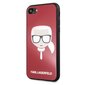 Karl Lagerfeld KLHCPXDLHRE iPhone X/Xs czerwony/red Iconic Glitter Karl`s Head kaina ir informacija | Telefono dėklai | pigu.lt