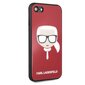 Karl Lagerfeld KLHCPXDLHRE iPhone X/Xs czerwony/red Iconic Glitter Karl`s Head kaina ir informacija | Telefono dėklai | pigu.lt