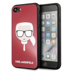 Чехол Karl Lagerfeld KLHCPXDLHRE для iPhone X/Xs красный/red Iconic Glitter Karl`s Head цена и информация | Чехлы для телефонов | pigu.lt