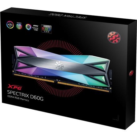 ADATA DDR4 8GB 3200MHz XPG Spectrix D60 RGB CL16 цена и информация | Operatyvioji atmintis (RAM) | pigu.lt