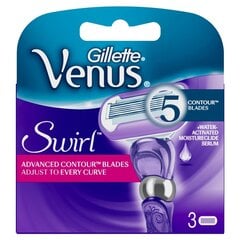 Skustuvo galvutės moterims Gillette Venus Swirl , 3 vnt цена и информация | Косметика и средства для бритья | pigu.lt