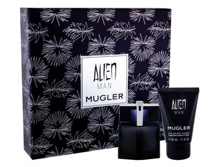 Rinkinys Thierry Mugler Alien Men vyrams: tualetinis vanduo EDT 50 ml + dušo želė 50 ml kaina ir informacija | Kvepalai vyrams | pigu.lt