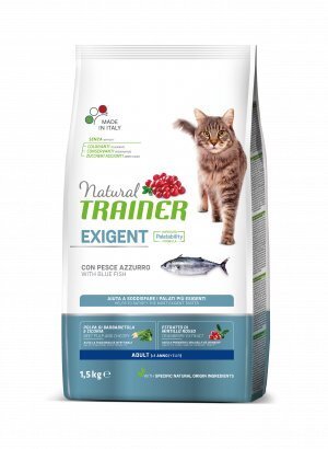 Trainer Natural Cat Exigent Blue Fish išrankioms katėms su melsvąja žuvimi 1,5kg kaina ir informacija | Sausas maistas katėms | pigu.lt