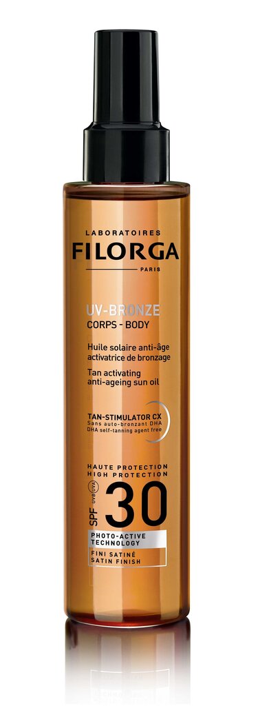 Įdegį skatinantis aliejus Filorga Uv-Bronze SPF30 150 ml цена и информация | Kremai nuo saulės | pigu.lt